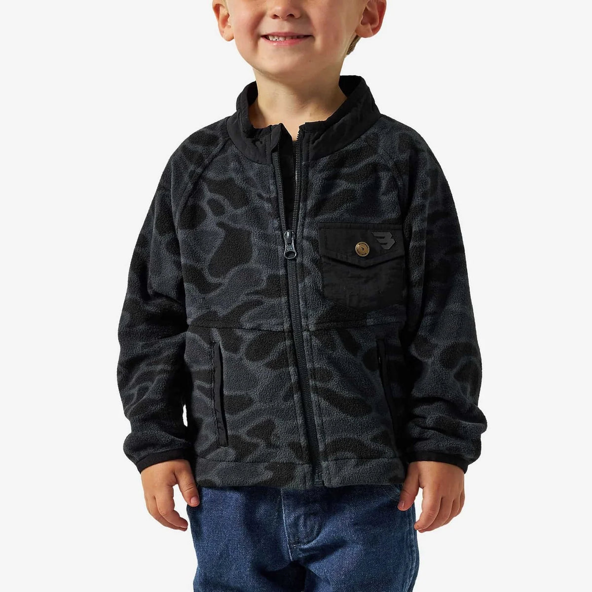 Youth Micro Fleece-Black Camo