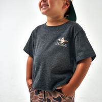 Youth Short Sleeve Tee - Ducks Flying In-Heather Black