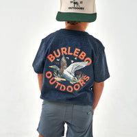 Youth Short Sleeve Tee - Old School Duck Hunt-Heather Navy