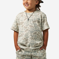 Youth Vintage Washed Tee In Classic Deer Camo