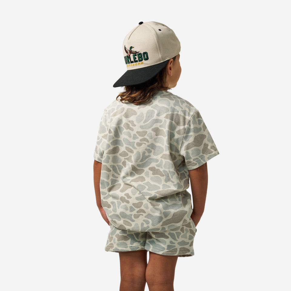 Youth Vintage Washed Tee In Classic Deer Camo