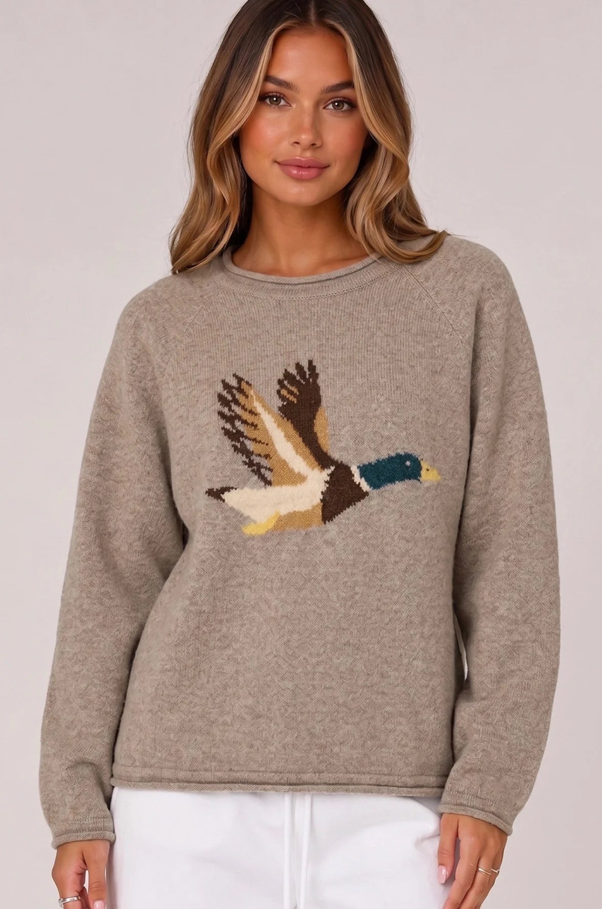 Mallard In Flight Sweater-Mocha