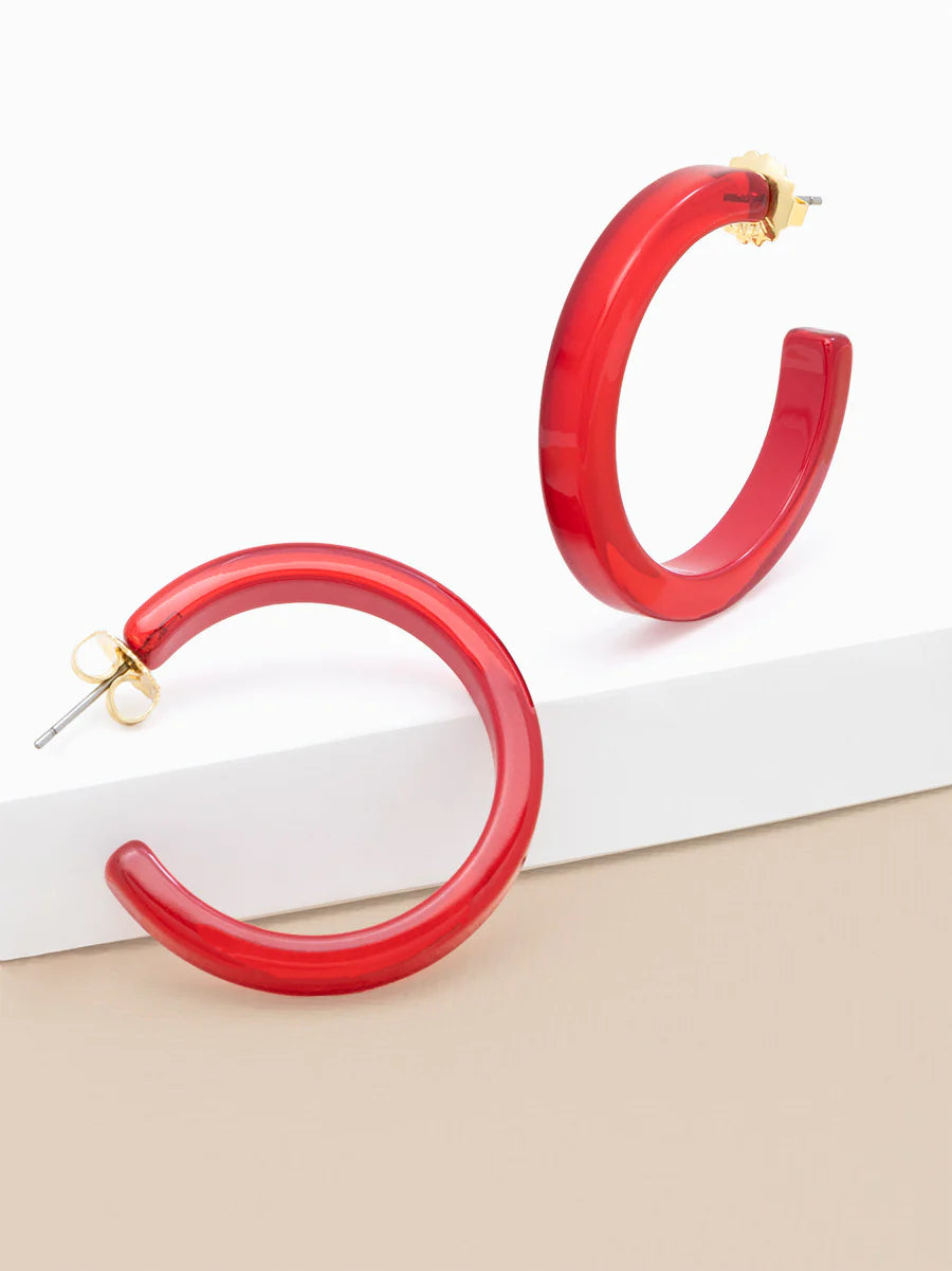 Medium Resin Open Hoop Earring Jewelry