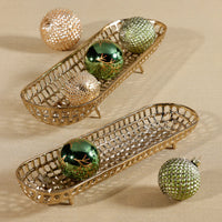 Gold Oval Metal Tray 17.75"