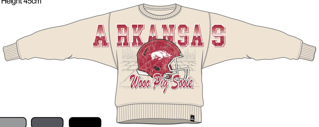 Arkansas Homefield Lantern Sleeve Crew