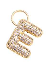 Letter Pave Initial Charms in Shiny Gold
