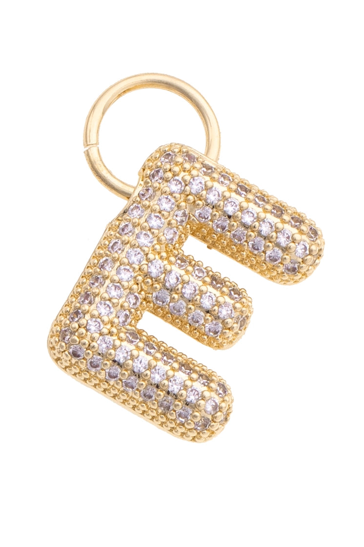 Letter Pave Initial Charms in Shiny Gold