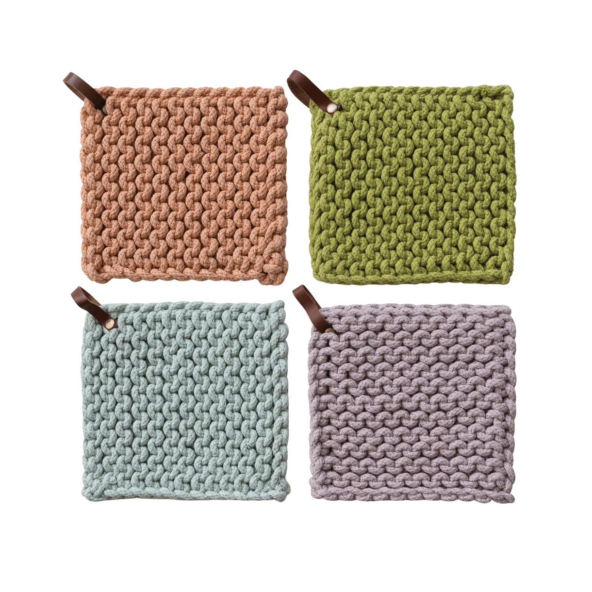 8" Sqare Cotton Crocheted Pot Holders
