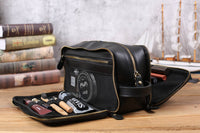 Men's Waterproof Leather Toiletry Bag