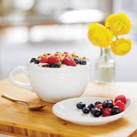 Bowl Mug With Lid-Woodland White