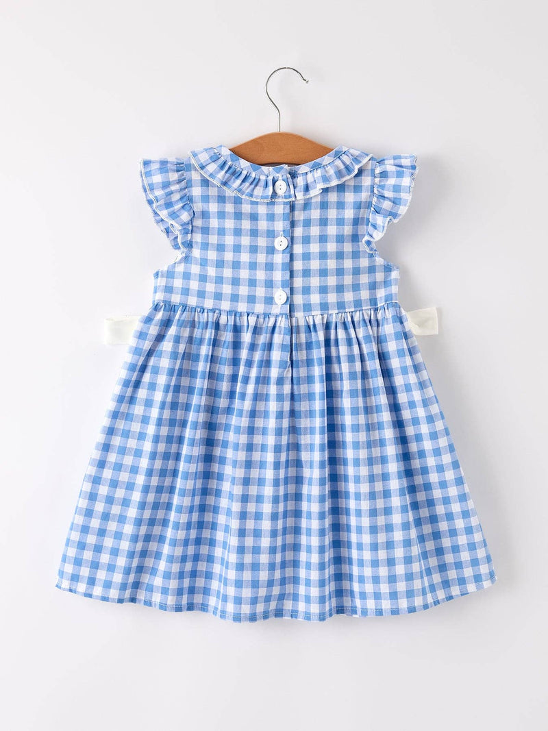 Blue Pumpkin Smocked Embroidery Baby Girl Dress