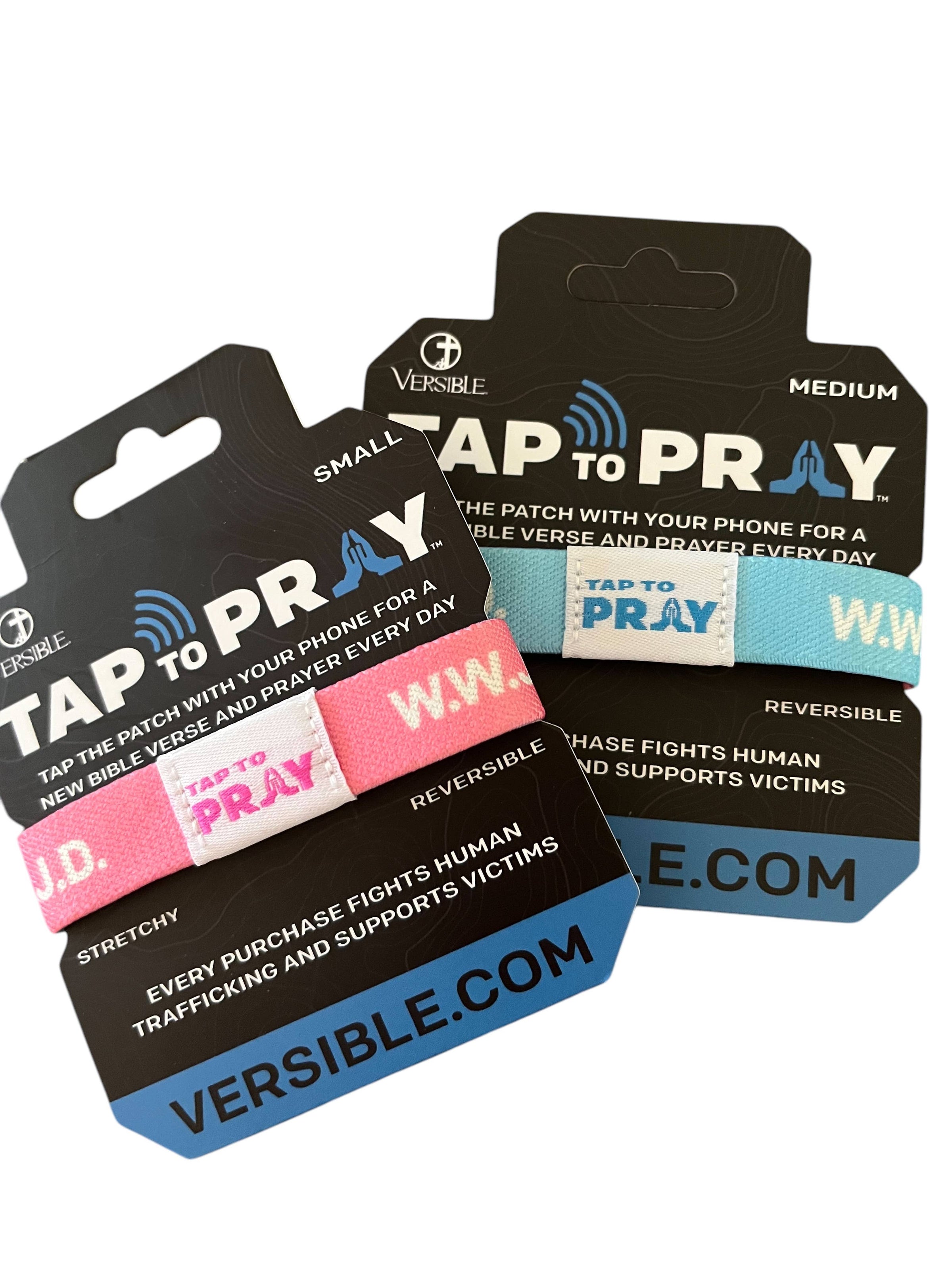 Tap To Pray™ Wristbands - Blue & Pink