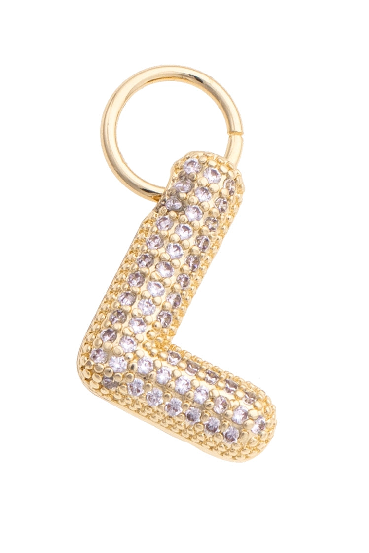 Letter Pave Initial Charms in Shiny Gold