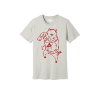 Youth Vintage Razorback Tee: Vintage White + Cardinal