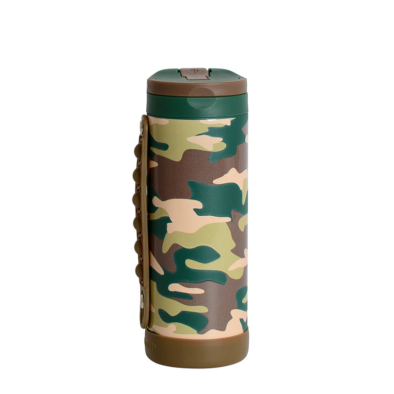 14oz Iconic Pop Bottle - Green Camo