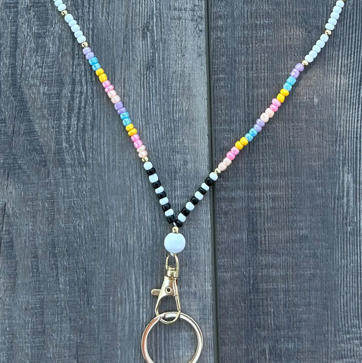 Seed Bead Lanyard with Breakaway Clasp