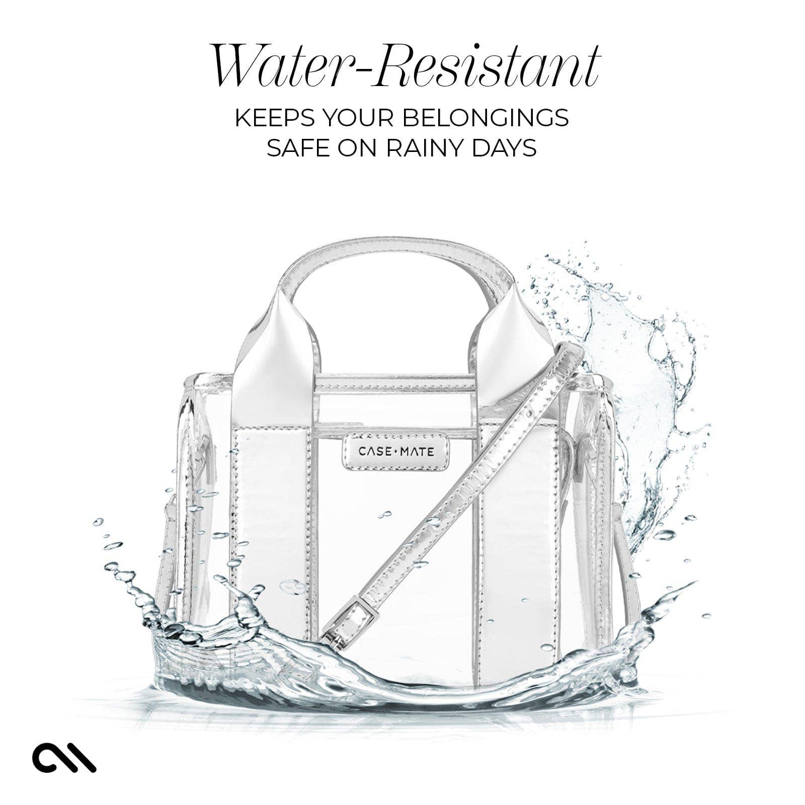 Case-Mate Clear Stadium Bag: Silver Chrome