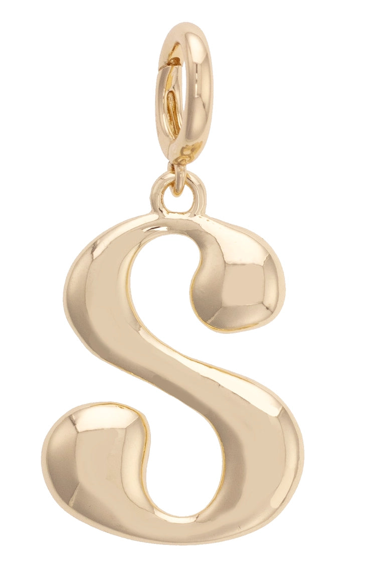 Initial Pendant Charms in Shiny Gold