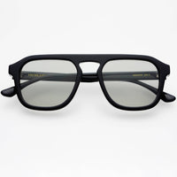 Addison Acetate Unisex Aviator Sunglasses   : Black / Cloud Gray