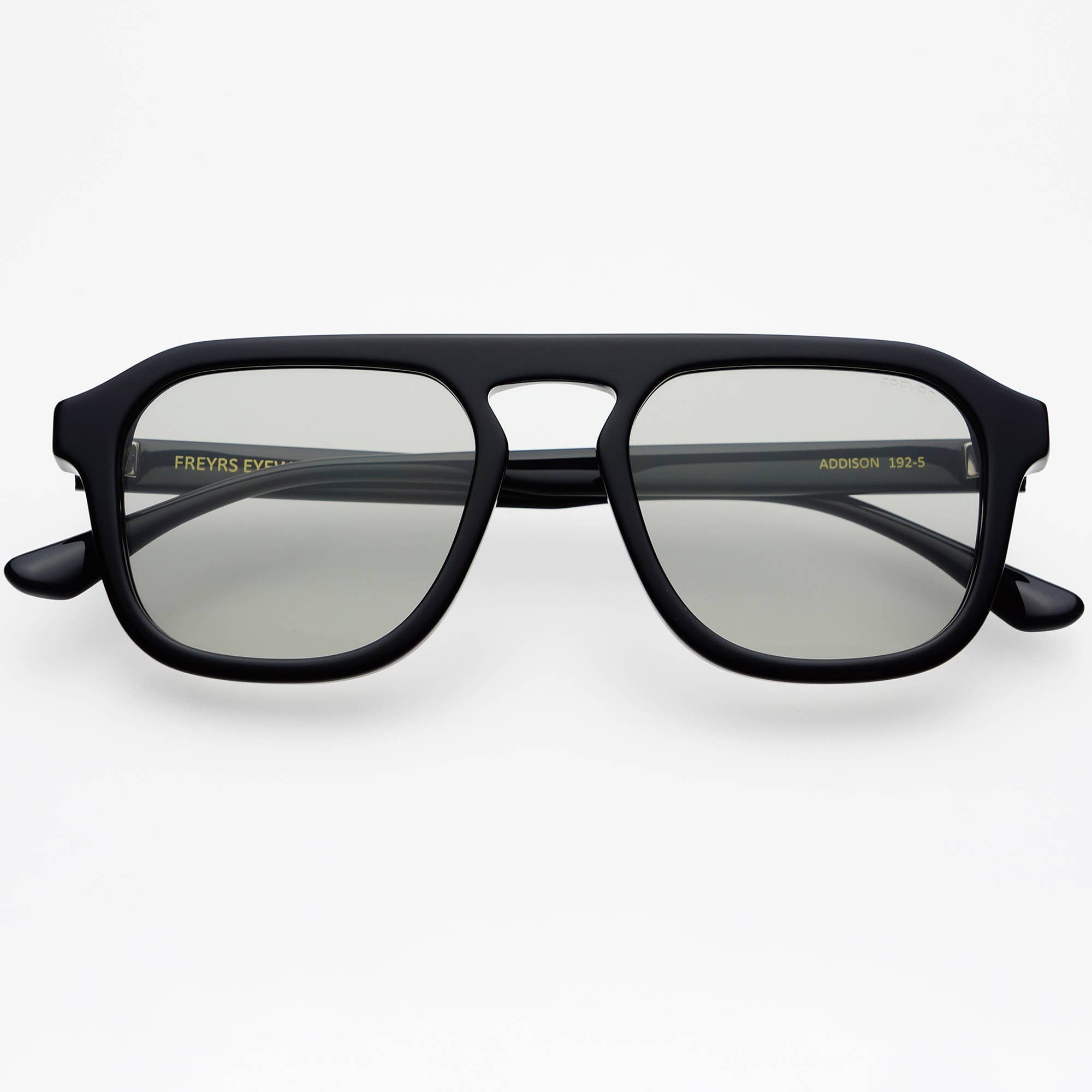 Addison Acetate Unisex Aviator Sunglasses   : Black / Cloud Gray