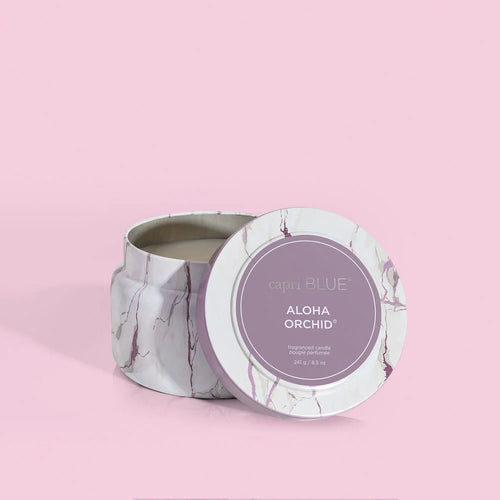 Aloha Orchid Modern Marble Printed Travel Tin, 8.5oz