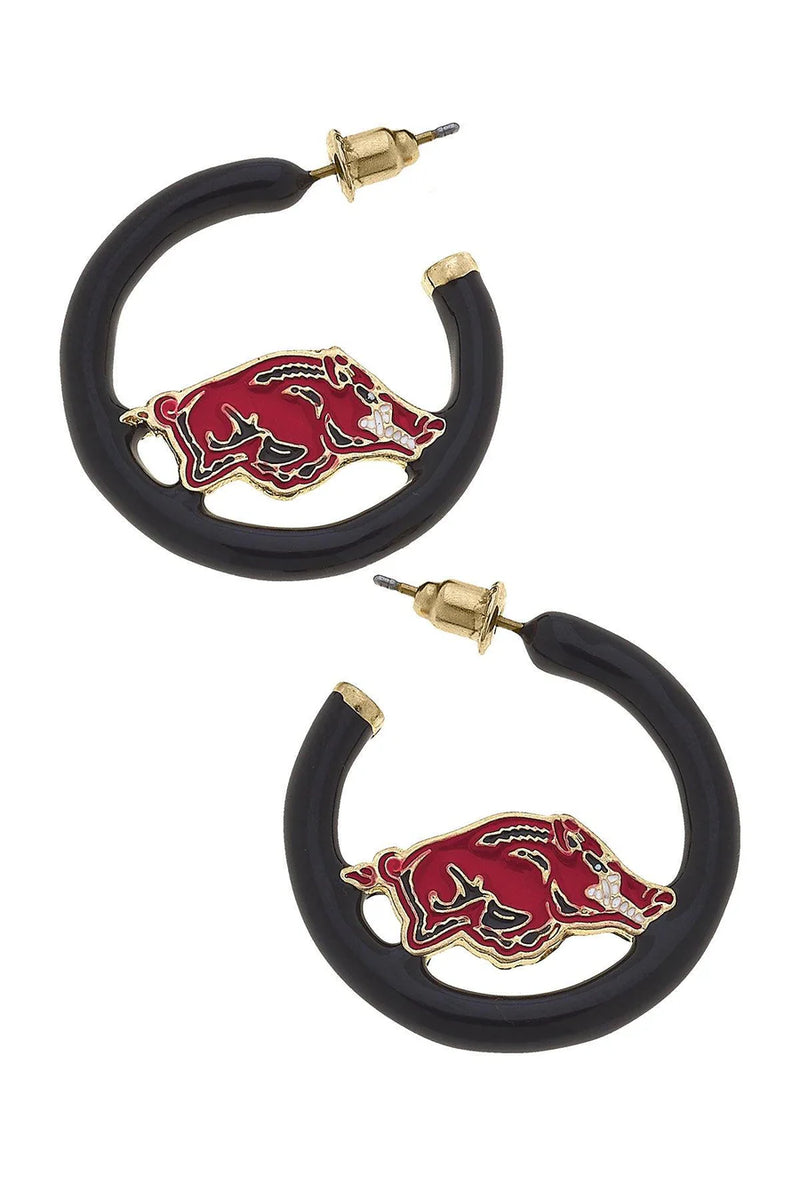 Arkansas Razorbacks Enamel Logo Earrings