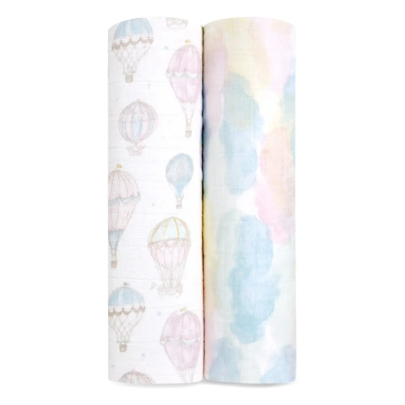 Above the Clouds 2pk Large Muslin Swaddles