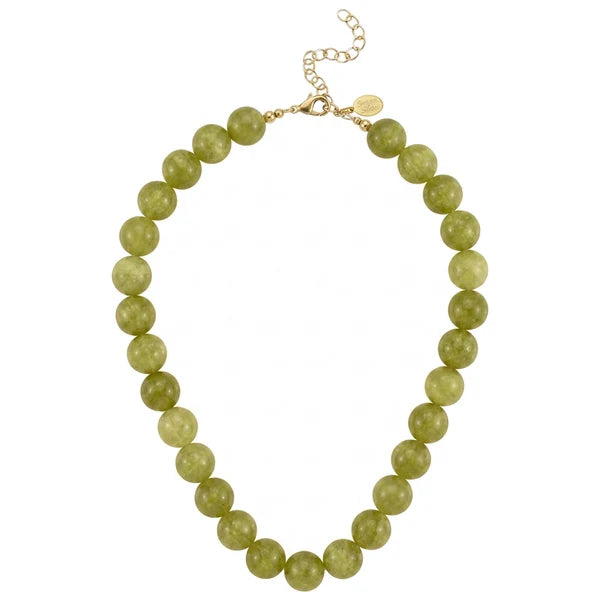 Palmera Beaded Necklace-Matcha Green Quartz