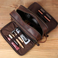 Men's Waterproof Leather Toiletry Bag