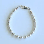 Classic Pearl White w/ Small Silver Beads Baby Bracelet Size 5