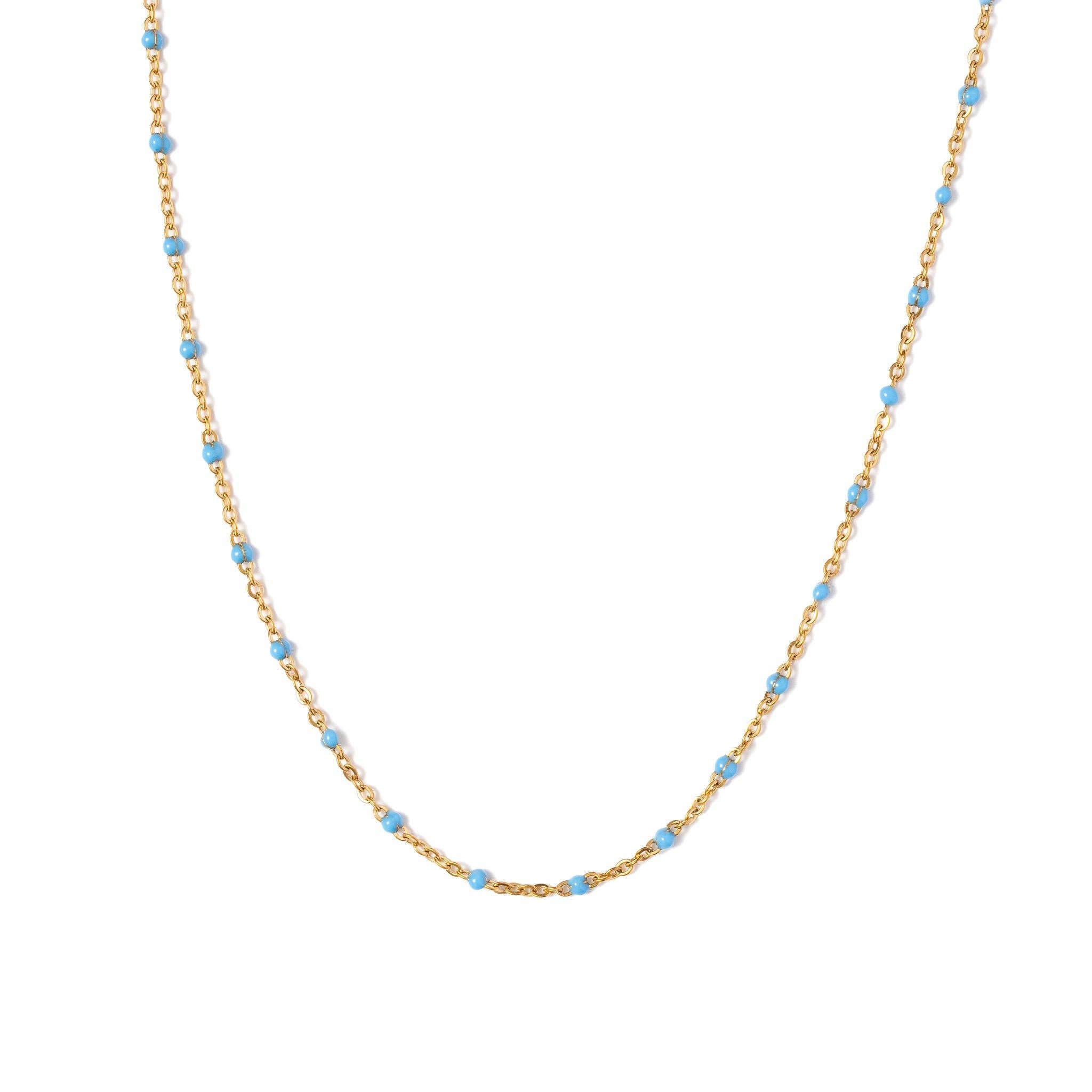 Enamel Bead Necklace: Rainbow