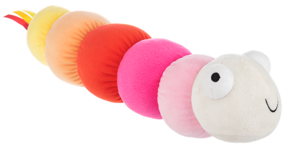 Wiggles Worm w/ Rattle & Squeaker