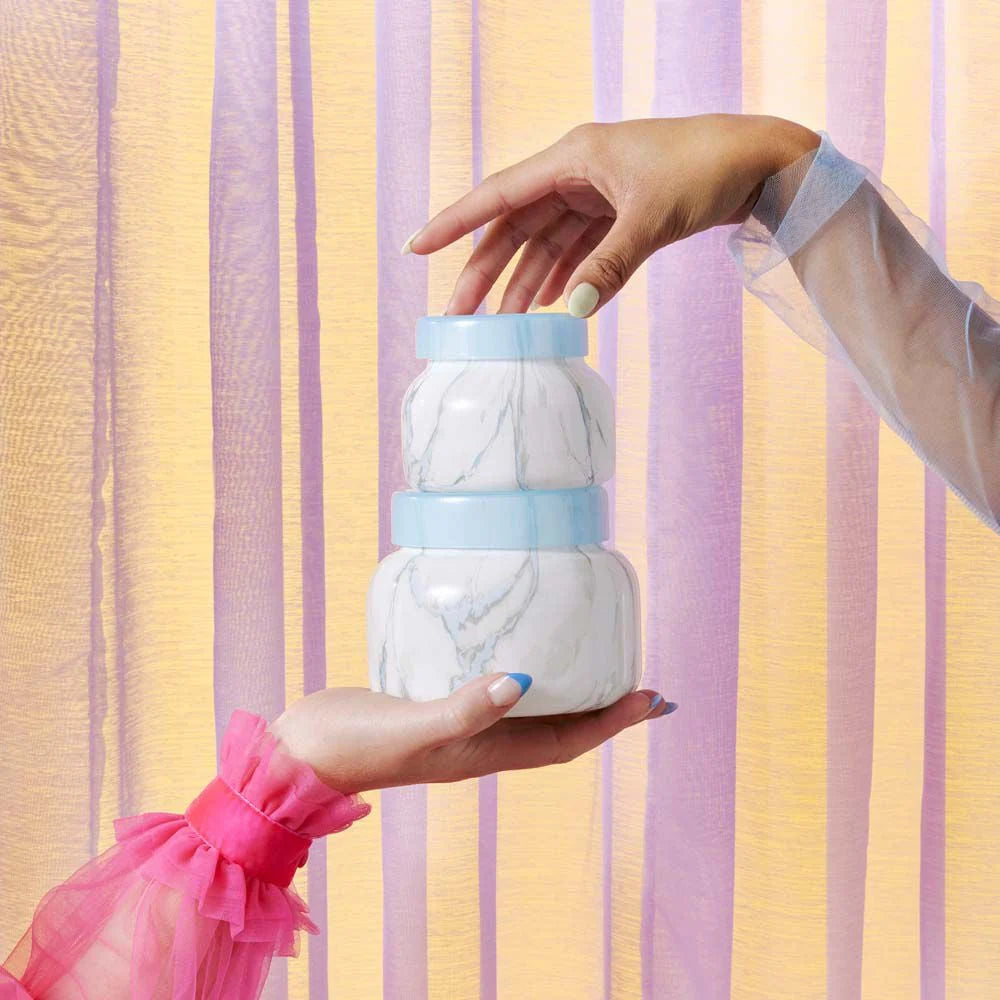 Capri Blue Blue Jean Modern Marble Petite Candle - Thumbnail 3