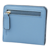Women's Small Compact Bifold Luxury Wallet With Window ID: Blue