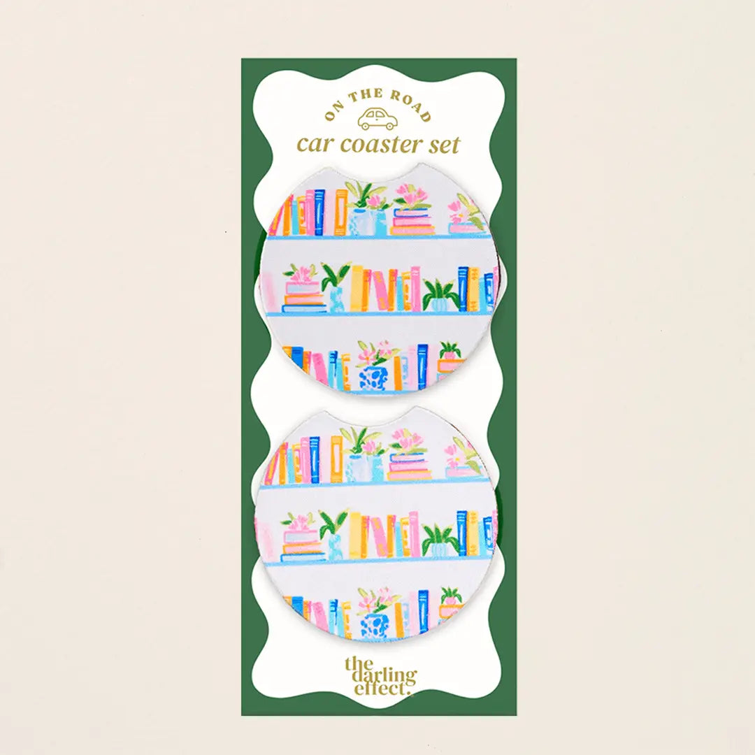 On the Road Car Coaster Set–Book Shelfie