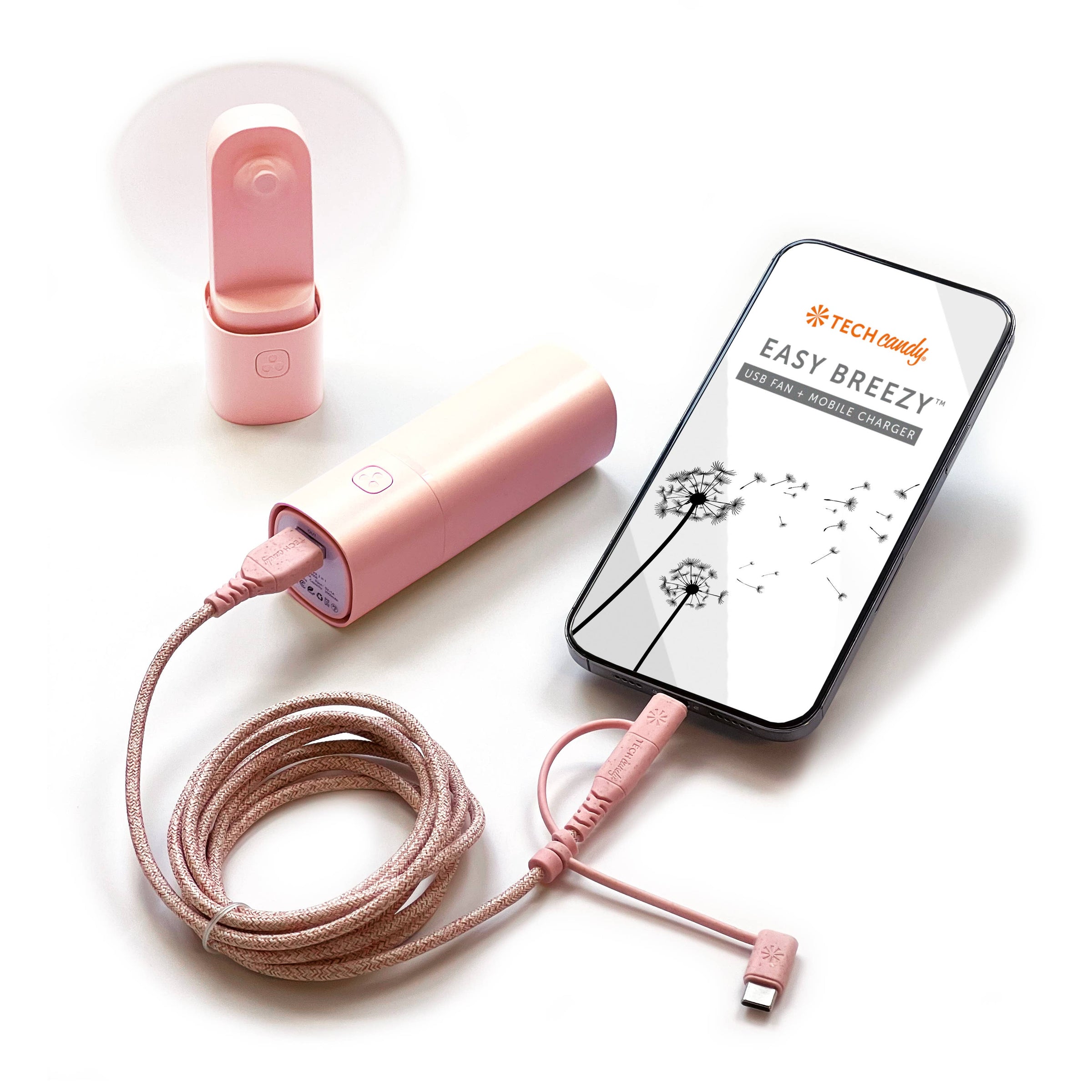 EASY BREEZY PORTABLE FAN + POWER BANK: Natural