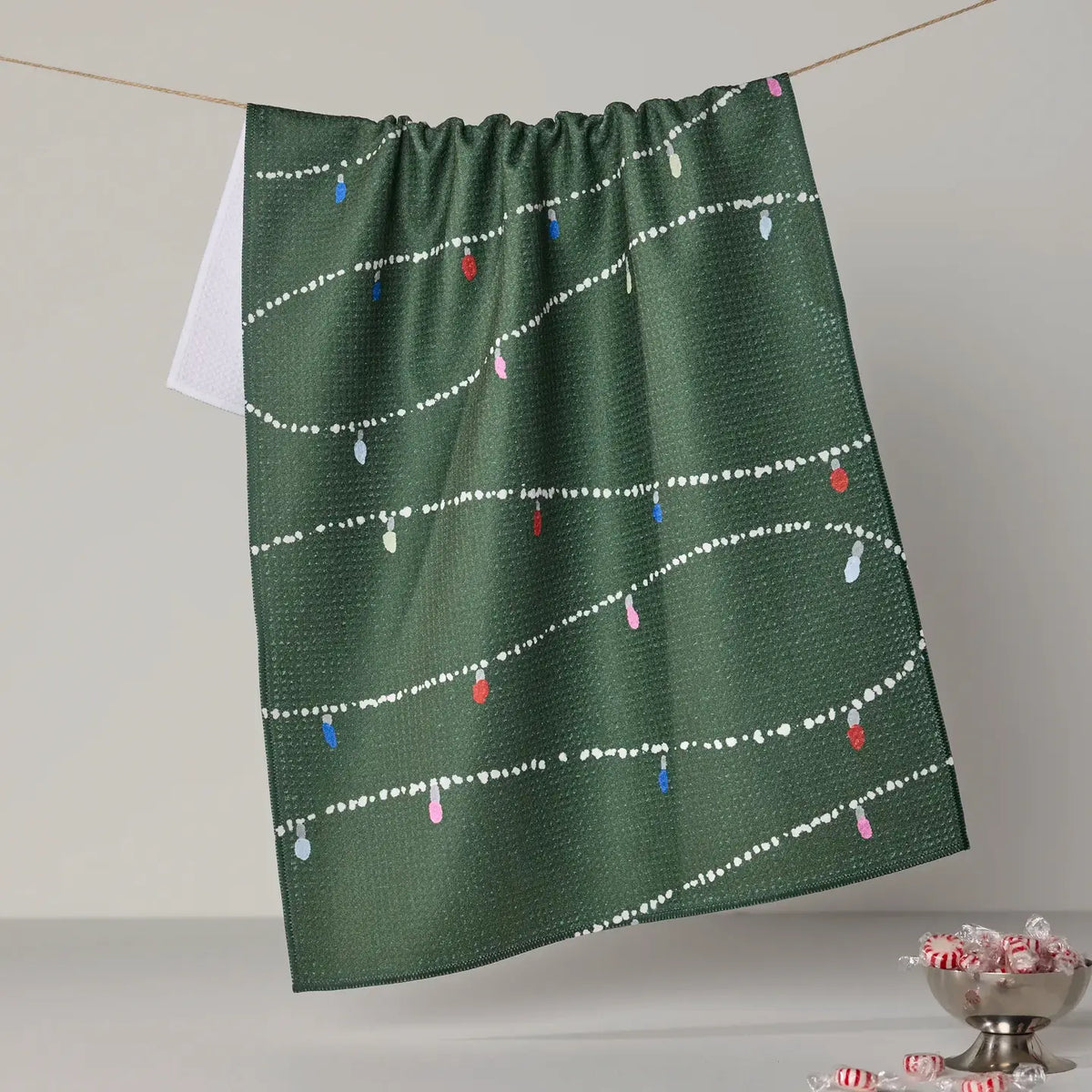 Geometry Garland Glow Tea Towel - Holiday 2026