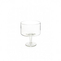 Med. Pedestal Glass Jar with Wood Top: Glass / Mango Wood