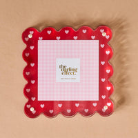 Square Scalloped Acrylic Frame-Tiny Hearts
