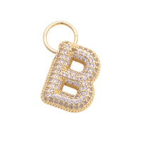 Letter Pave Initial Charms in Shiny Gold