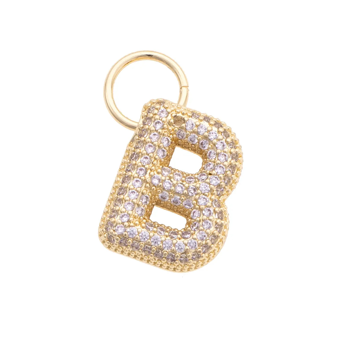 Letter Pave Initial Charms in Shiny Gold