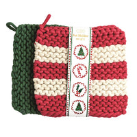 Green Stripe Pot Holder Set