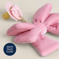 Bitzy Pal Natural Rubber Pacifier & Plush: Bow