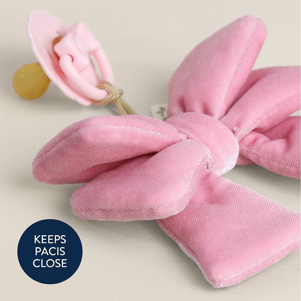 Bitzy Pal Natural Rubber Pacifier & Plush: Bow