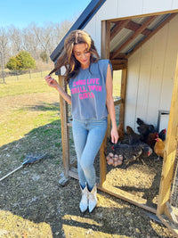 Long Live Small Town Girls Tank- Navy