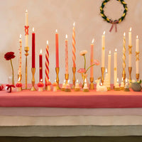 Red Stripe Twist Candles
