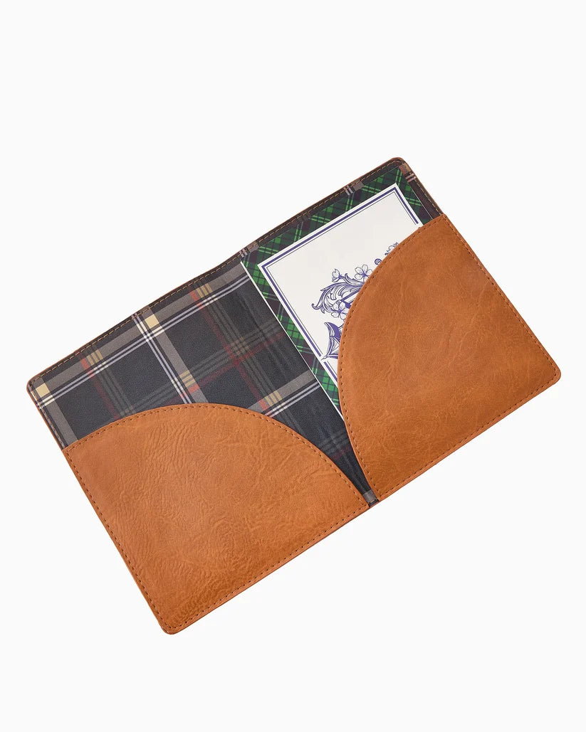 Brown Mahjong card holder on a white background