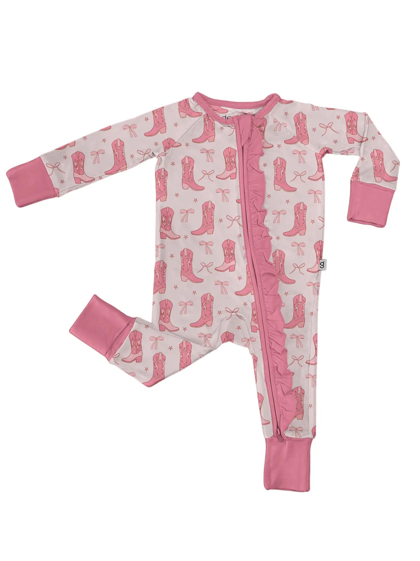Long Sleeve Zip PJ-Boots (Pink)