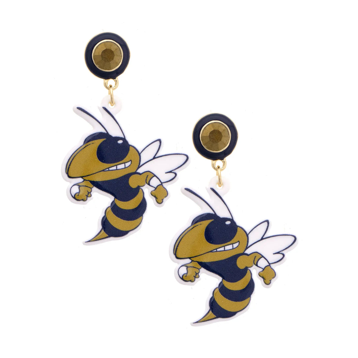 Yellowjackets Resin Mascot Earrings