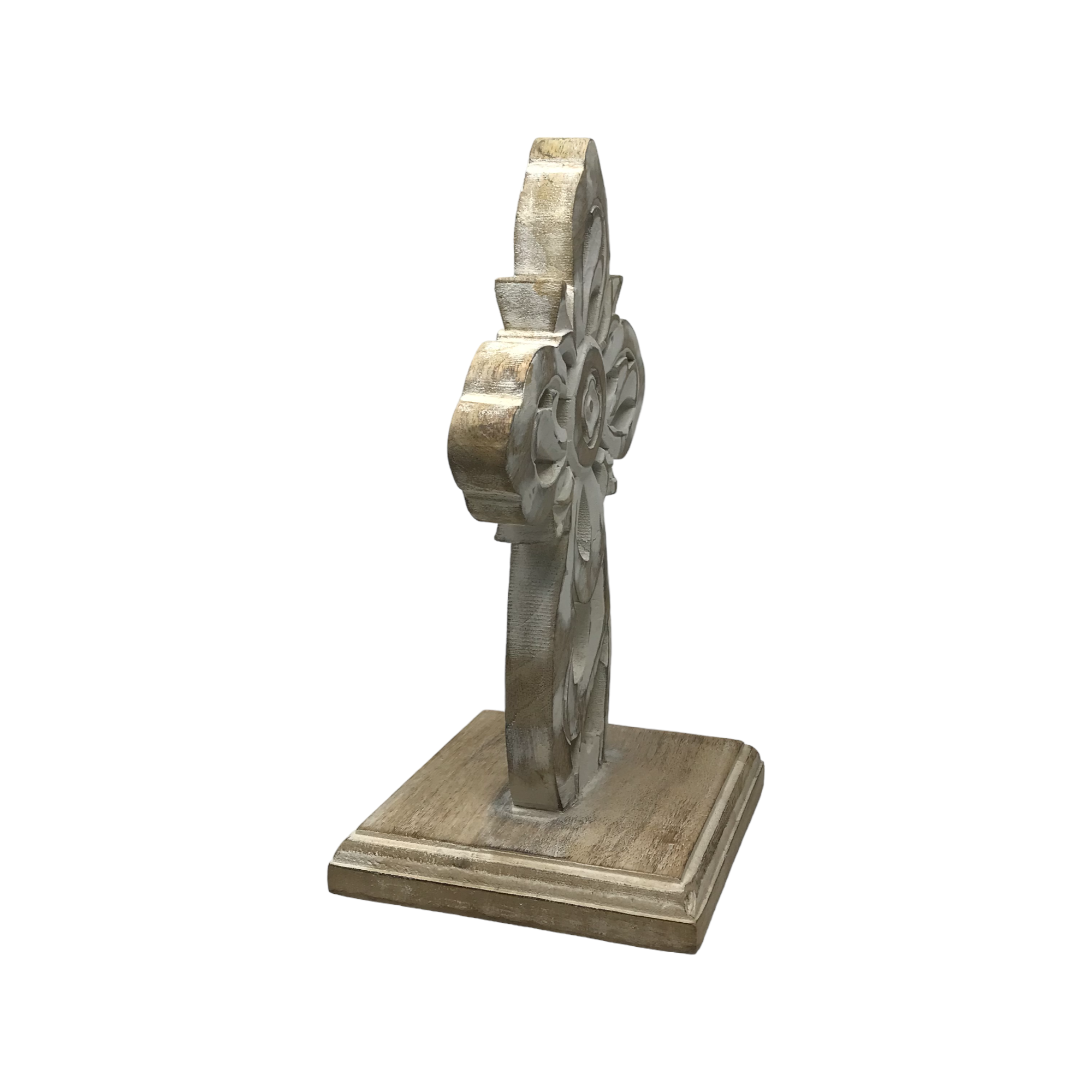 Double Sided Carved Mango Wood San Cristobal Table Cross